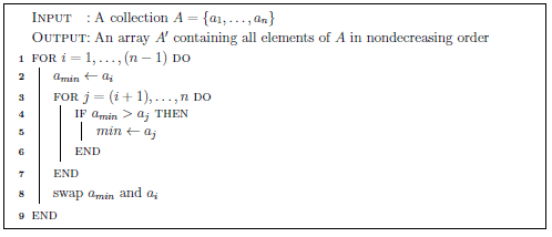 Algorithm 5: Selection Sort
